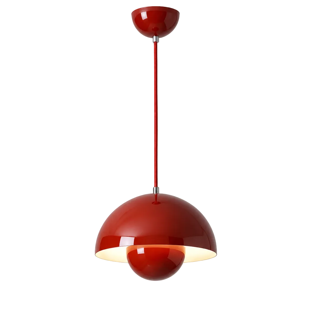 luminária pendente bud vermelho