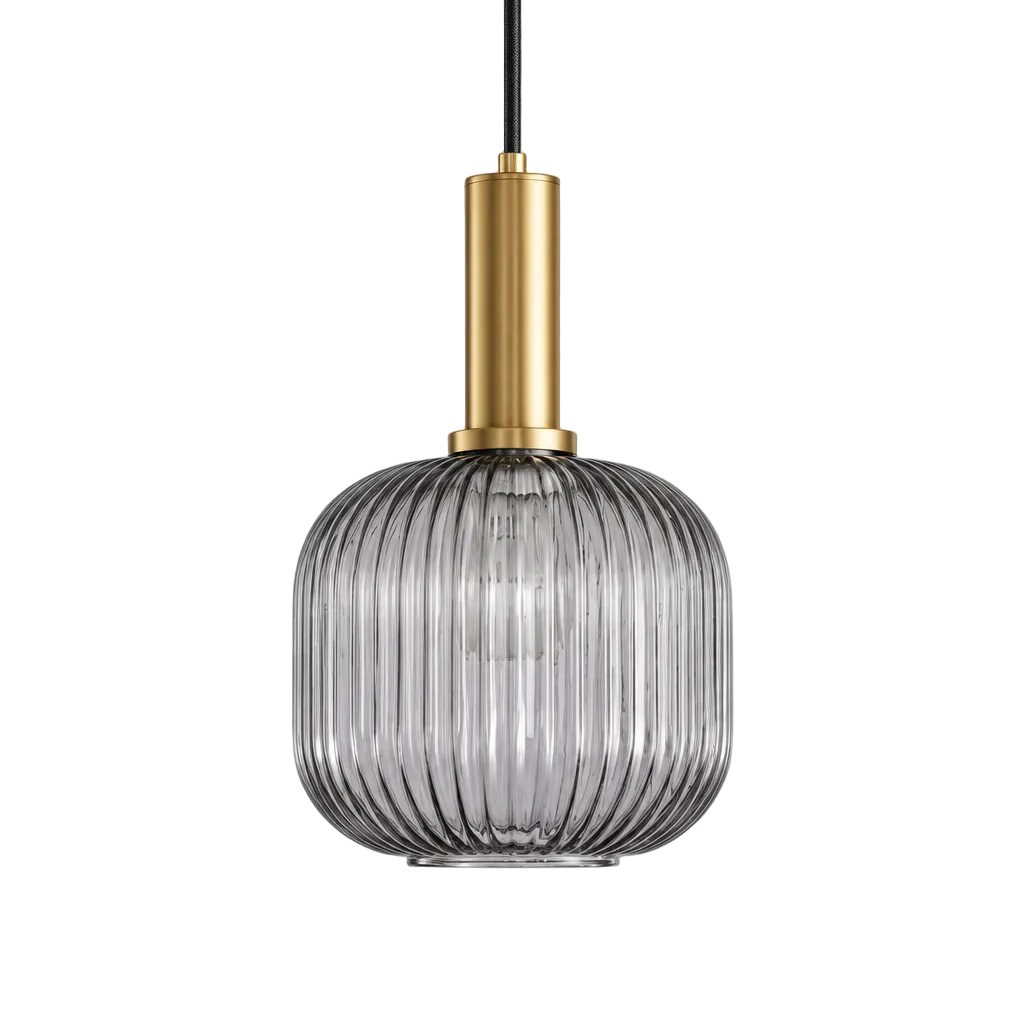 luminária pendente vidro d20cm cinza