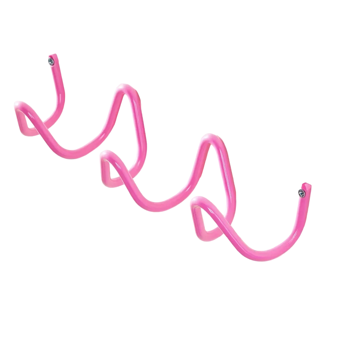 cabideiro de parede rosa 3 ganchos