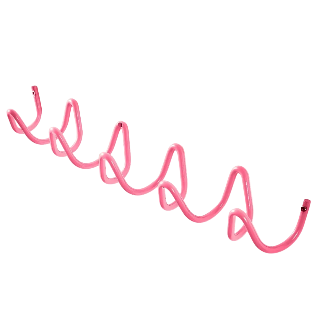 cabideiro de parede rosa 5 ganchos