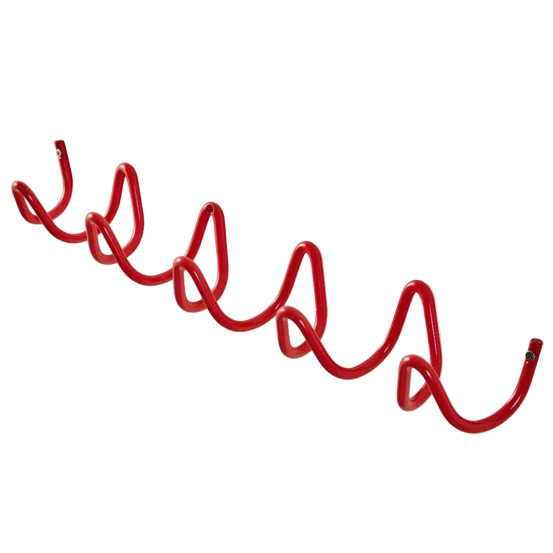 cabideiro de parede vermelho 5 ganchos
