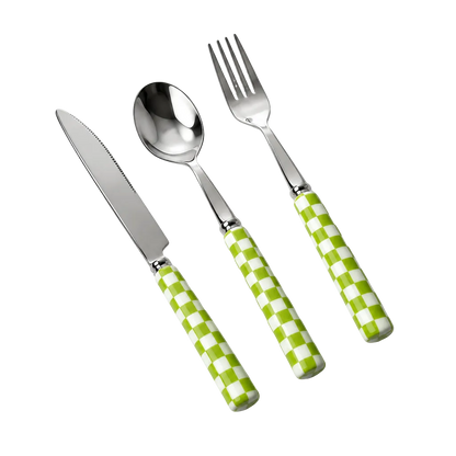 conjunto de talheres verde