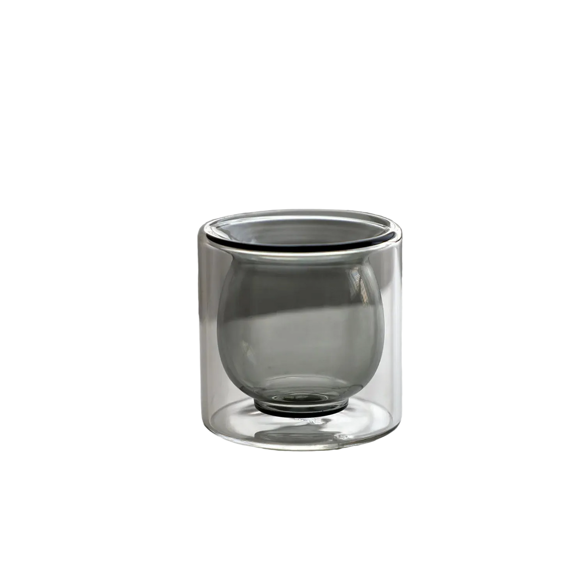 copo de vidro modelo cinza de dupla camada