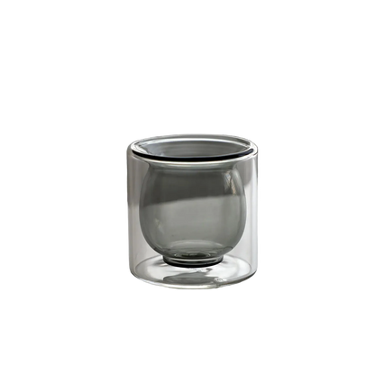 copo de vidro modelo cinza de dupla camada