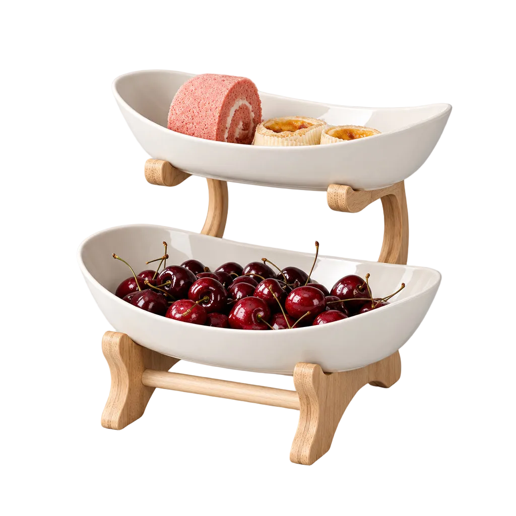 fruteira em camadas bege p
