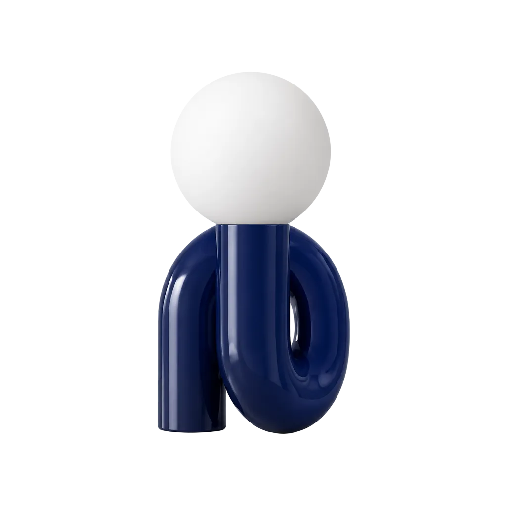 luminária de mesa azul