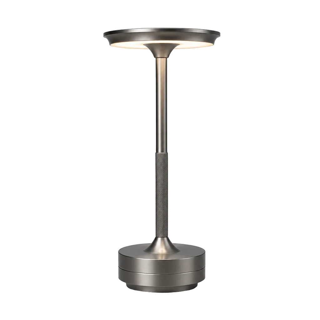 luminária de mesa cinza