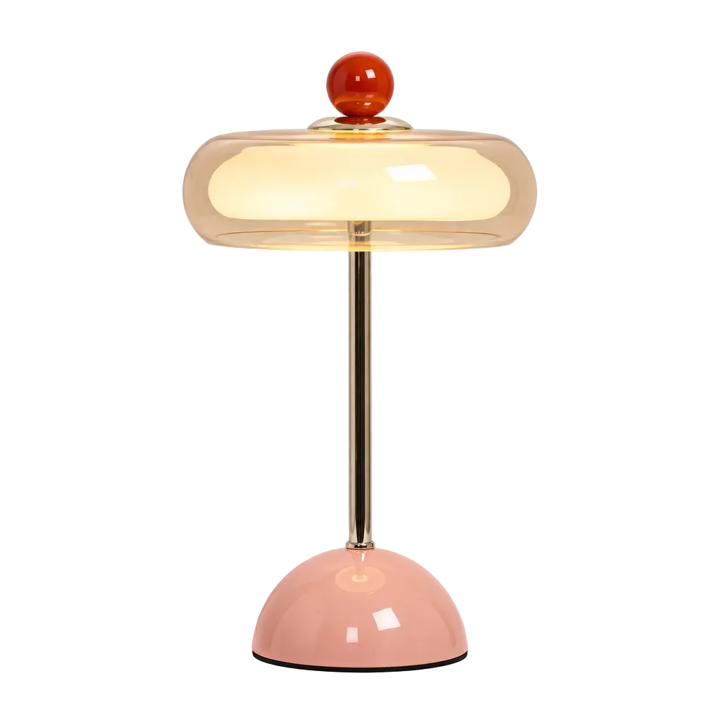 luminária de mesa tipo f