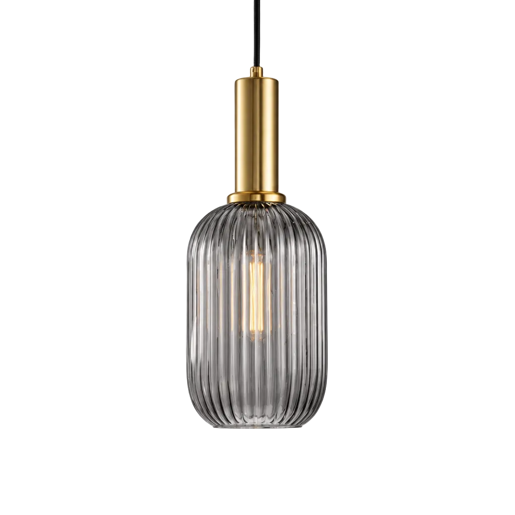 luminária pendente vidro d13cm cinza