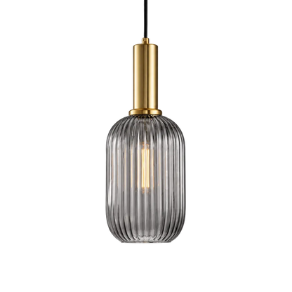 luminária pendente vidro d13cm cinza