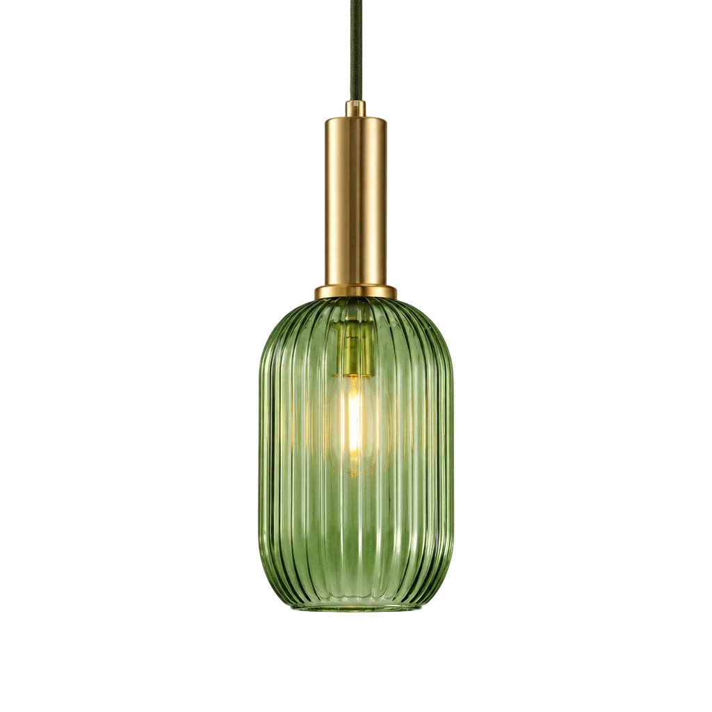 luminária pendente vidro d13cm verde
