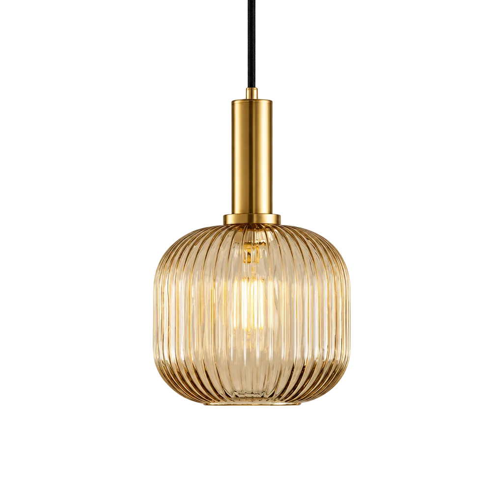 luminária pendente vidro d20cm âmbar