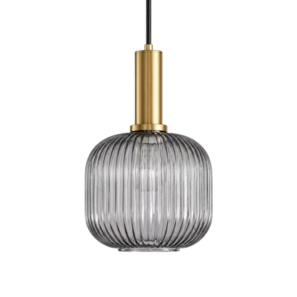 luminária pendente vidro d20cm cinza