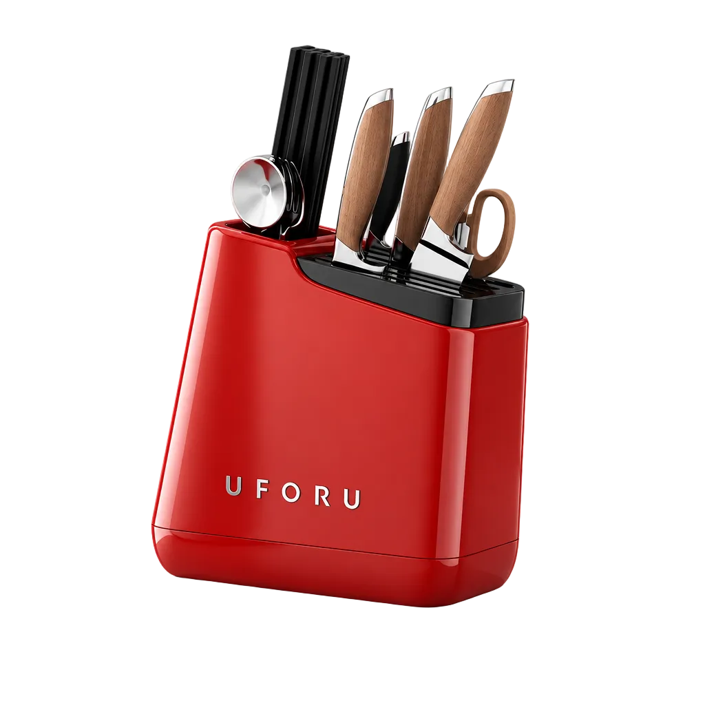 suporte para facas vermelho